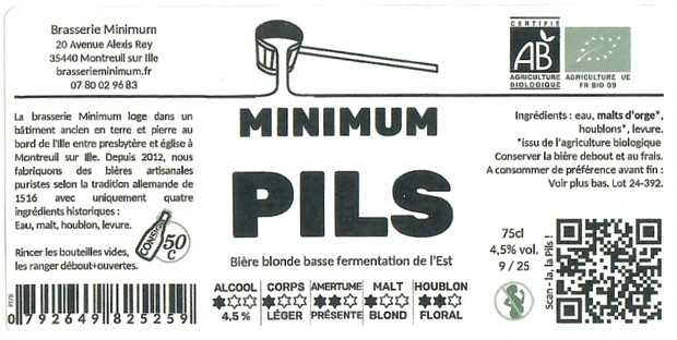 Etiquette BRASSERIE MINIMUM 35
