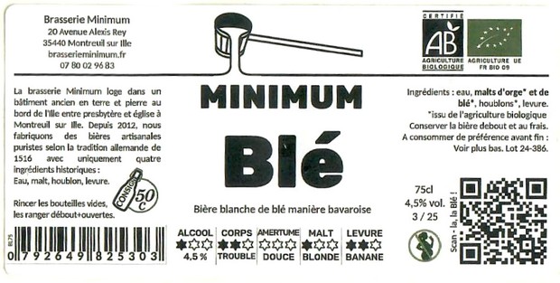 Etiquette BRASSERIE MINIMUM 36
