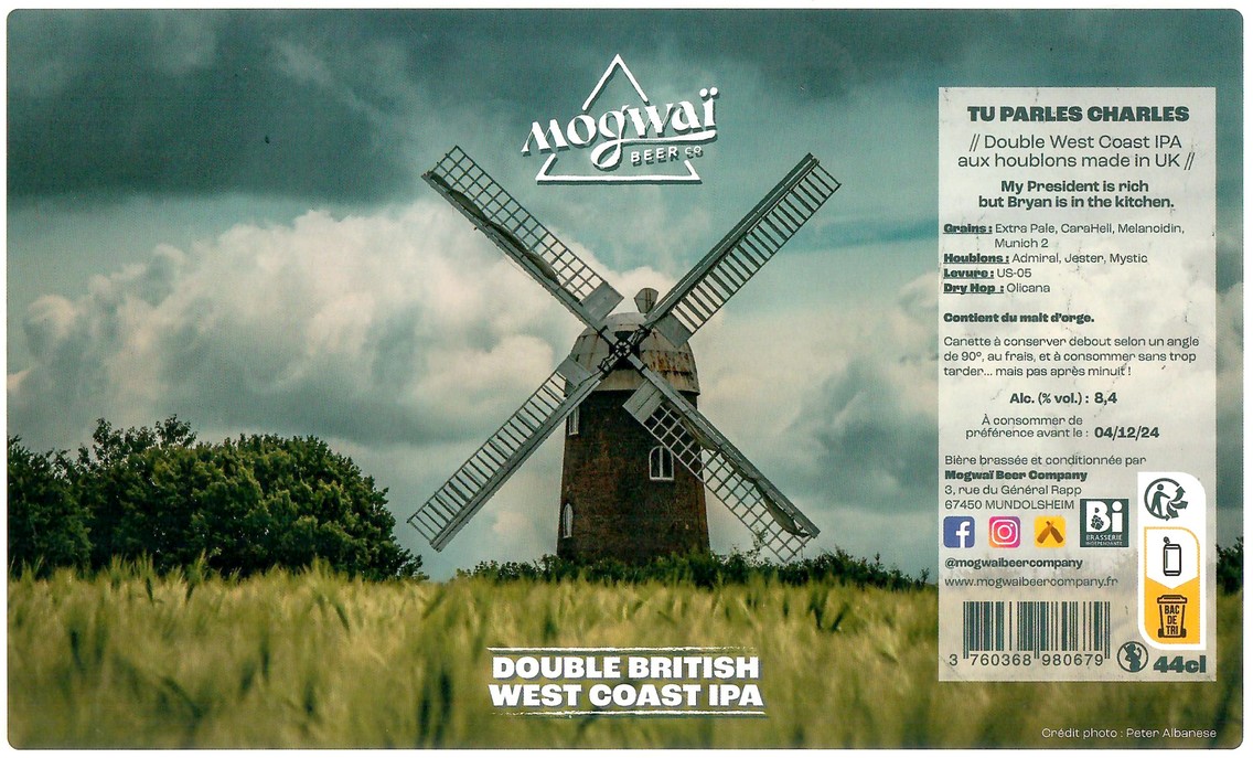 Etiquette BRASSERIE MOGWAI BEER CO 102