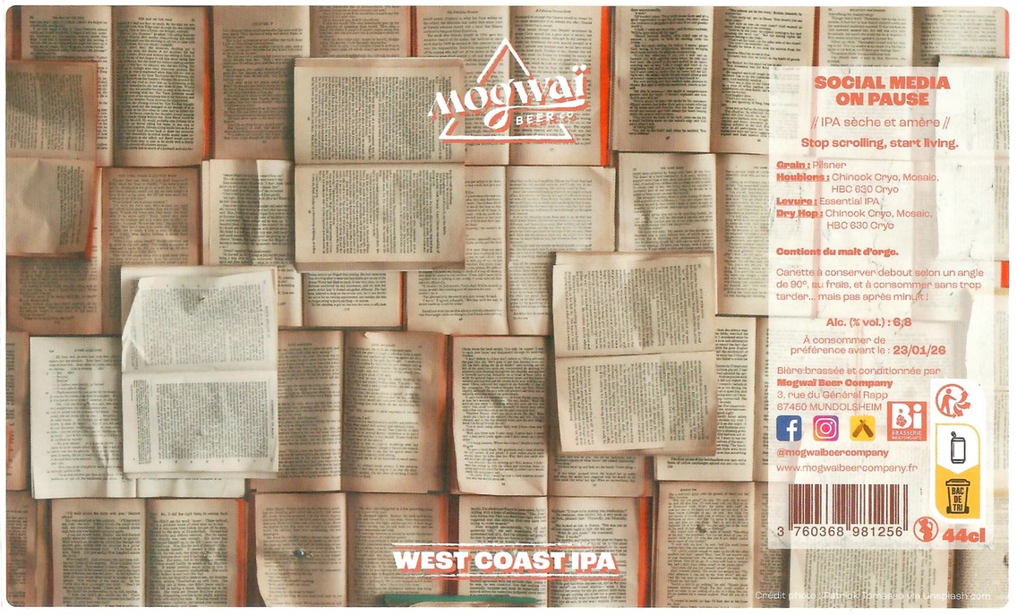 Etiquette BRASSERIE MOGWAI BEER CO 103