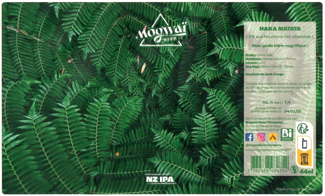 Etiquette BRASSERIE MOGWAI BEER CO 118