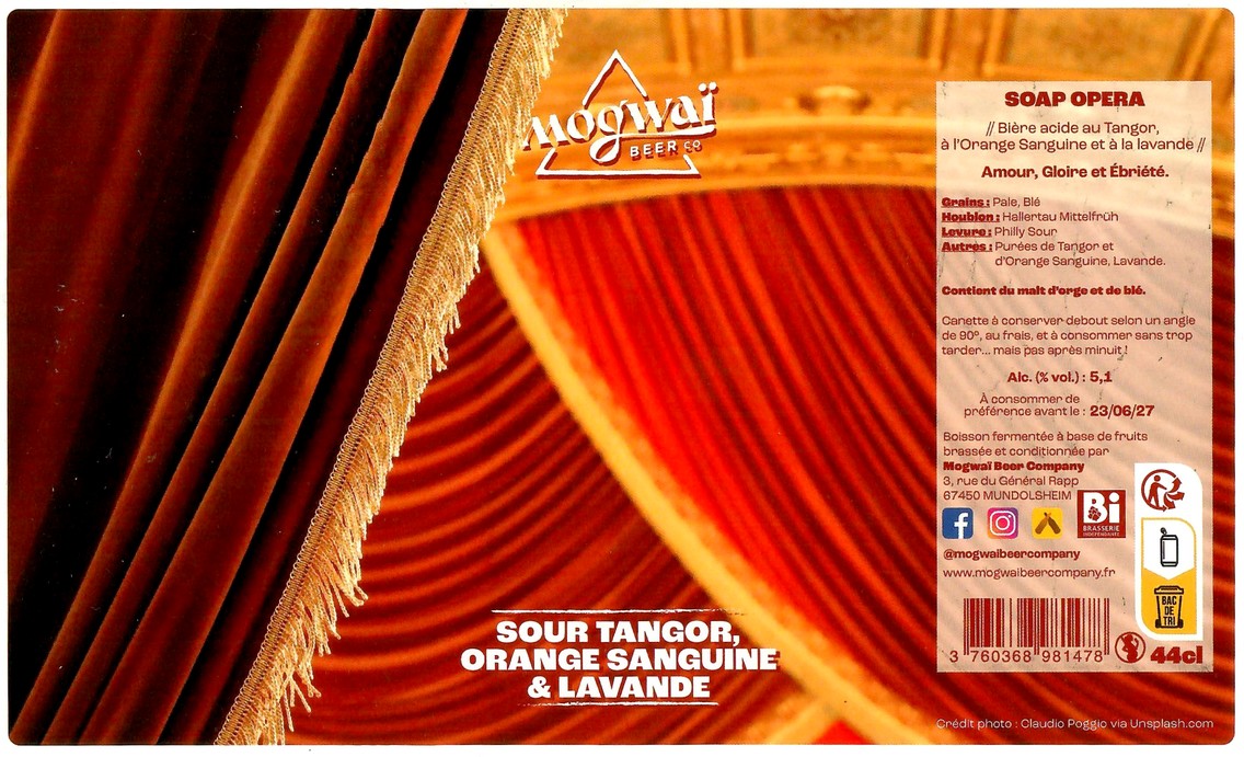 Etiquette BRASSERIE MOGWAI BEER CO 119