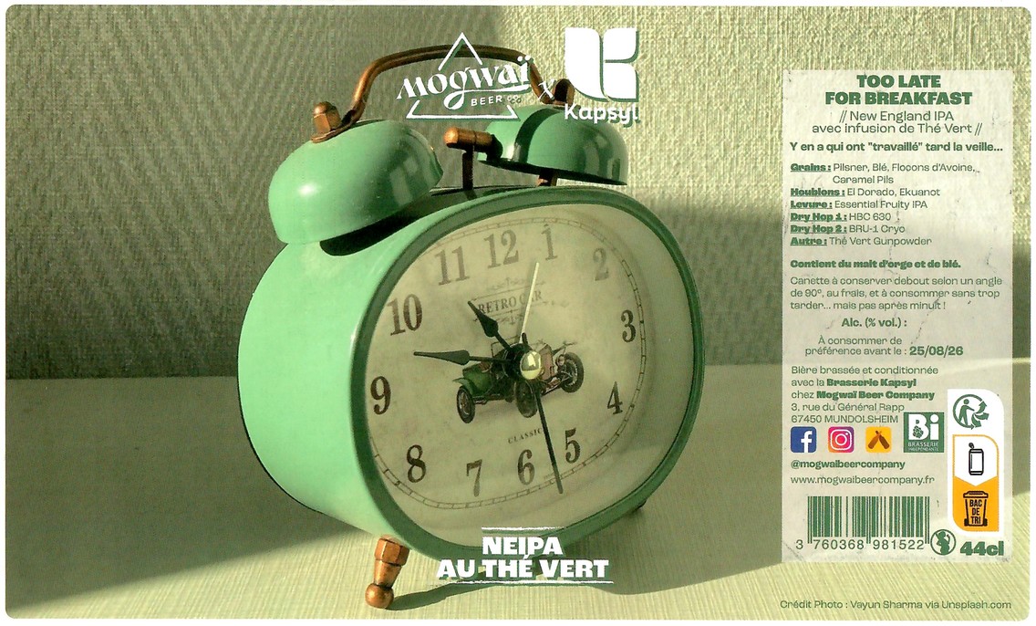 Etiquette BRASSERIE MOGWAI BEER CO 123