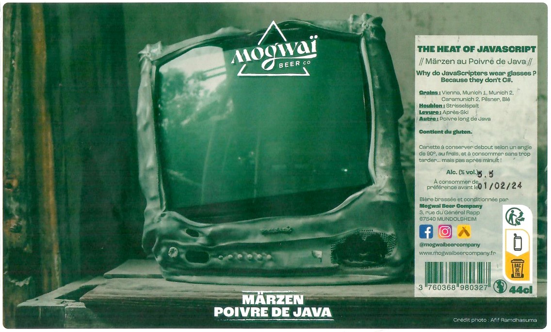 Etiquette BRASSERIE MOGWAI BEER CO 34