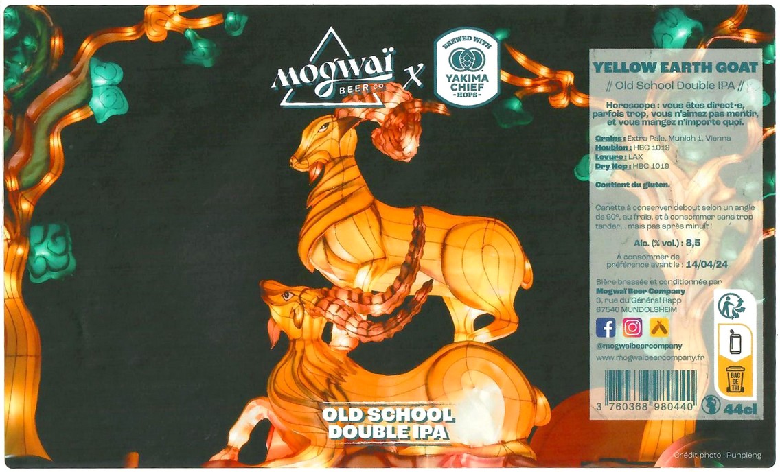 Etiquette BRASSERIE MOGWAI BEER CO 36