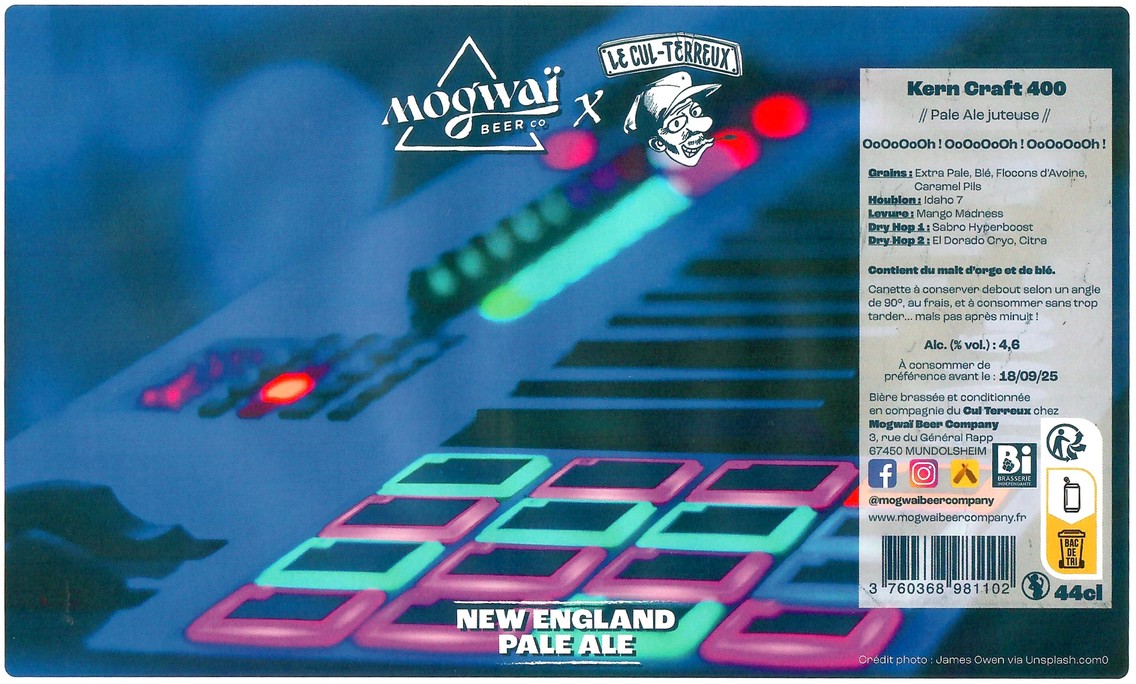 Etiquette BRASSERIE MOGWAI BEER CO 56