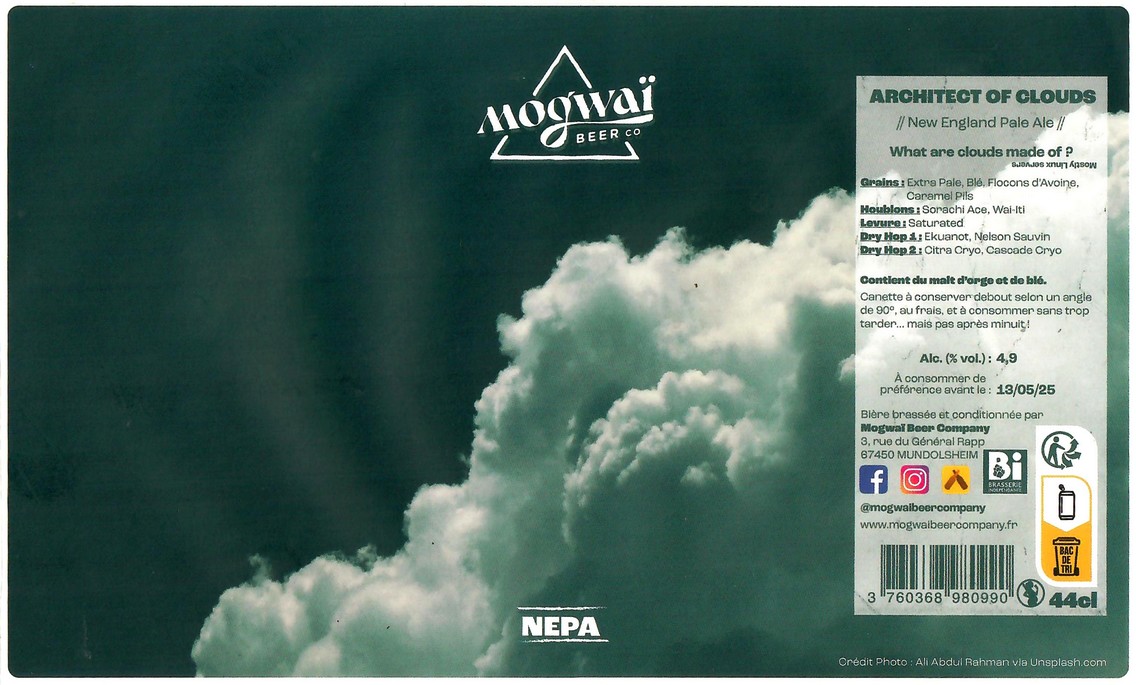 Etiquette BRASSERIE MOGWAI BEER CO 57
