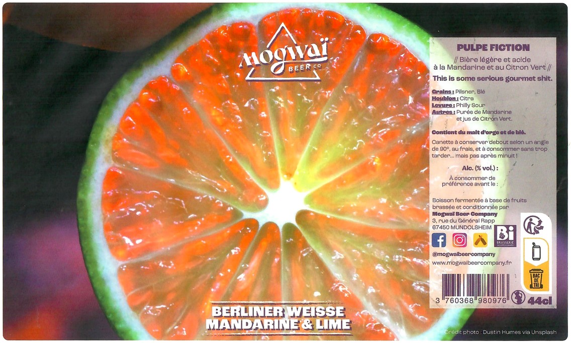 Etiquette BRASSERIE MOGWAI BEER CO 59