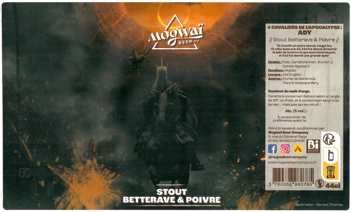 Etiquette BRASSERIE MOGWAI BEER COMPANY 87