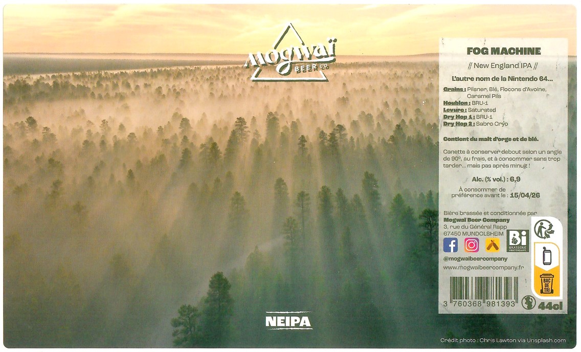 Etiquette BRASSERIE MOGWAI BEER CO 94