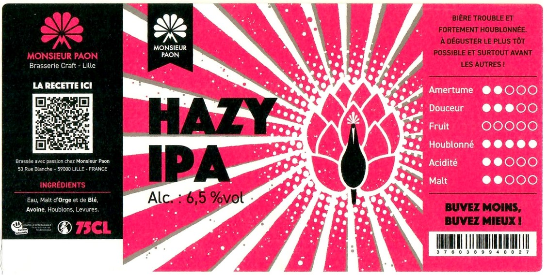 Etiquette BRASSERIE MONSIEUR PAON 01