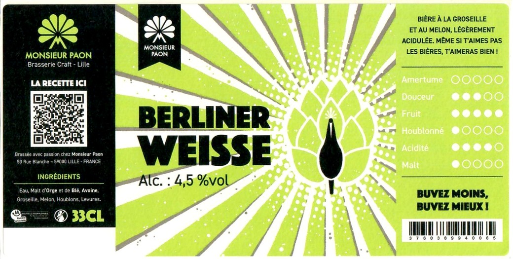 Etiquette BRASSERIE MONSIEUR PAON 04