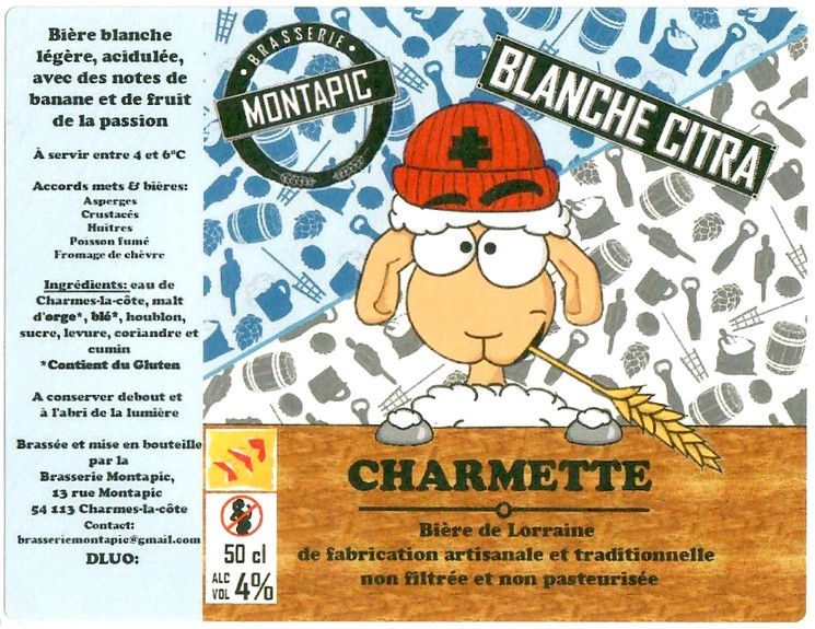 Etiquette BRASSERIE MONTAPIC 04