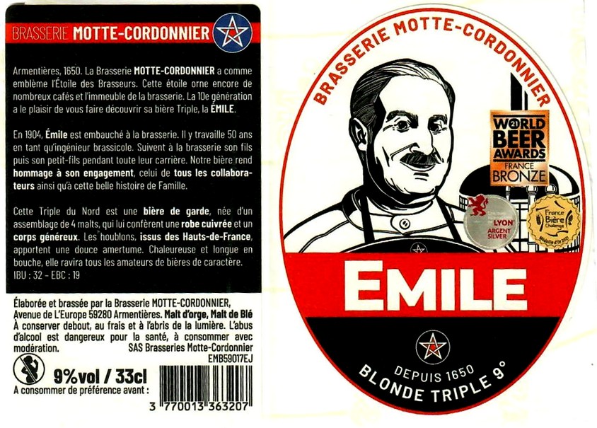 Etiquette BRASSERIE MOTTE CORDONNIER 11