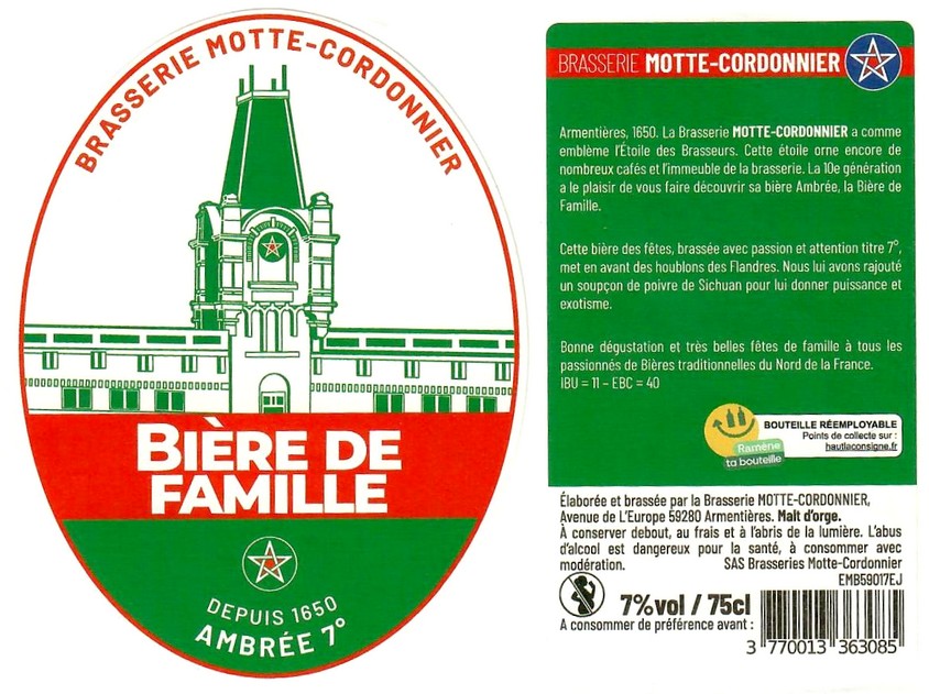 Etiquette BRASSERIE MOTTE CORDONNIER 13
