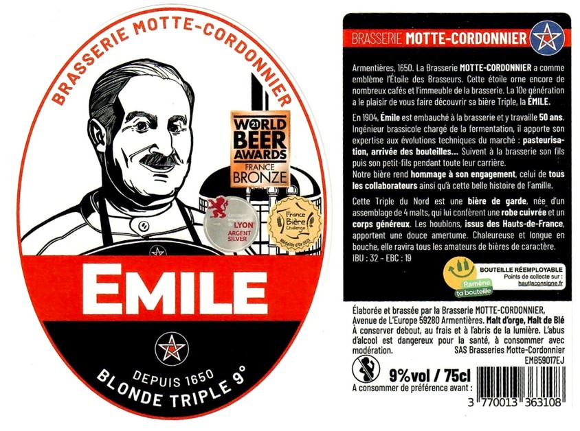 Etiquette BRASSERIE MOTTE CORDONNIER 14