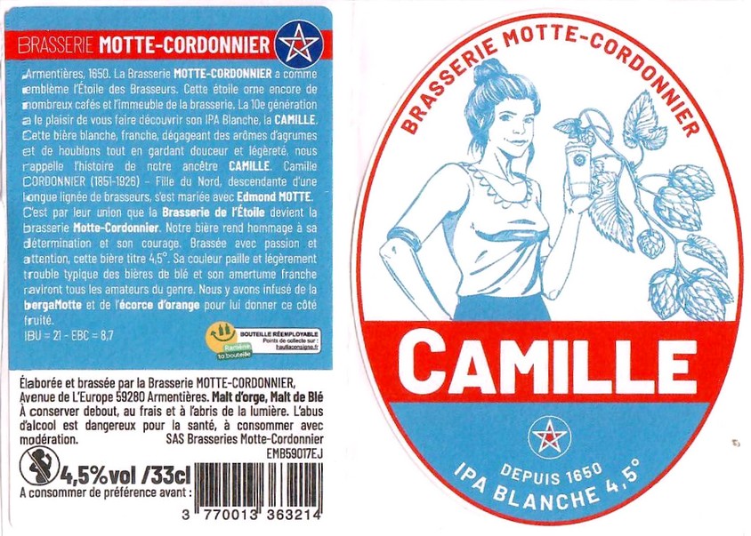 Etiquette BRASSERIE MOTTE CORDONNIER 16