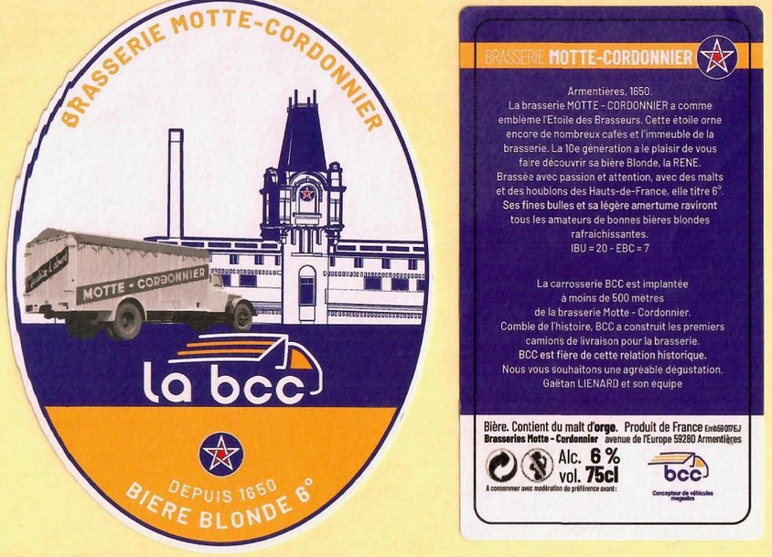 Etiquette BRASSERIE MOTTE CORDONNIER 17