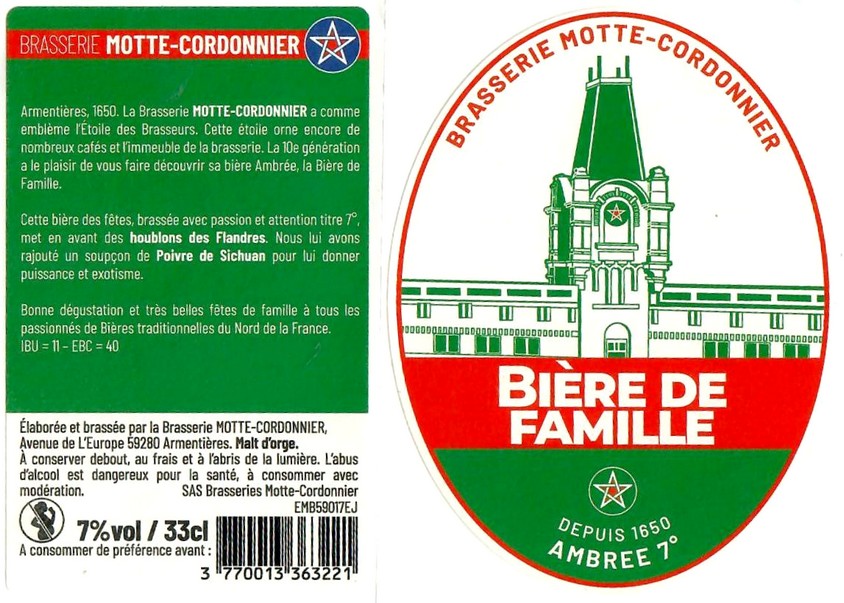 Etiquette BRASSERIE MOTTE CORDONNIER 19