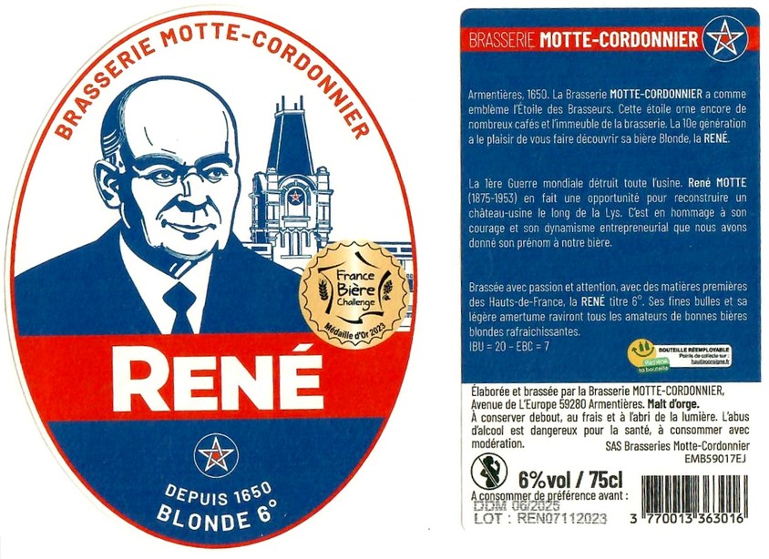 Etiquette BRASSERIE MOTTE CORDONNIER 21