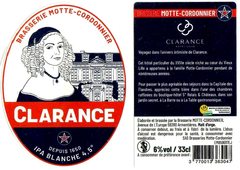 Etiquette BRASSERIE MOTTE CORDONNIER 22