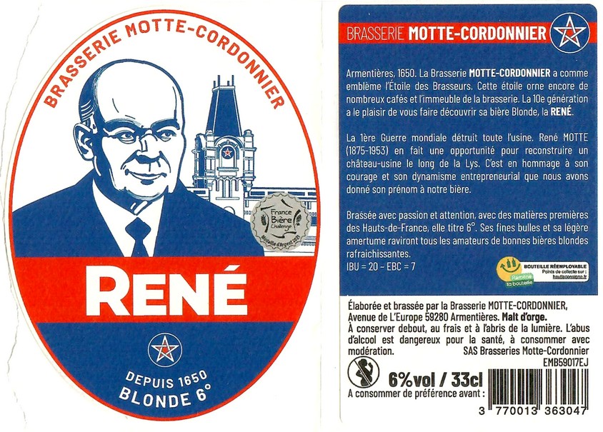 Etiquette BRASSERIE MOTTE CORDONNIER 46