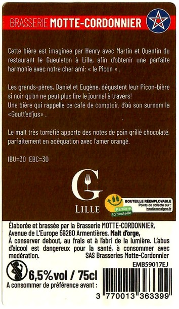 Etiquette BRASSERIE MOTTE CORDONNIER 47B