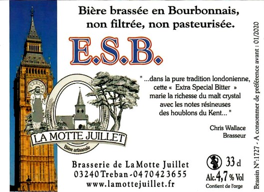 etiquette BRASSERIE DE LA MOTTE JUILLET 141