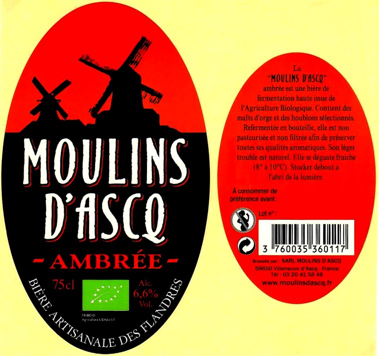 etiquette BRASSERIE MOULINS D'ASCQ 10