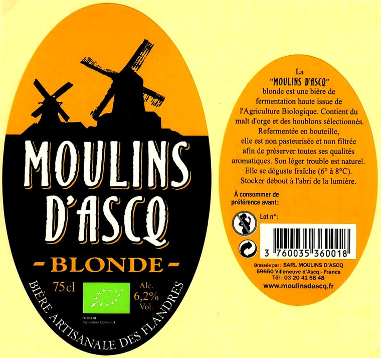 etiquette BRASSERIE MOULINS D'ASCQ 11