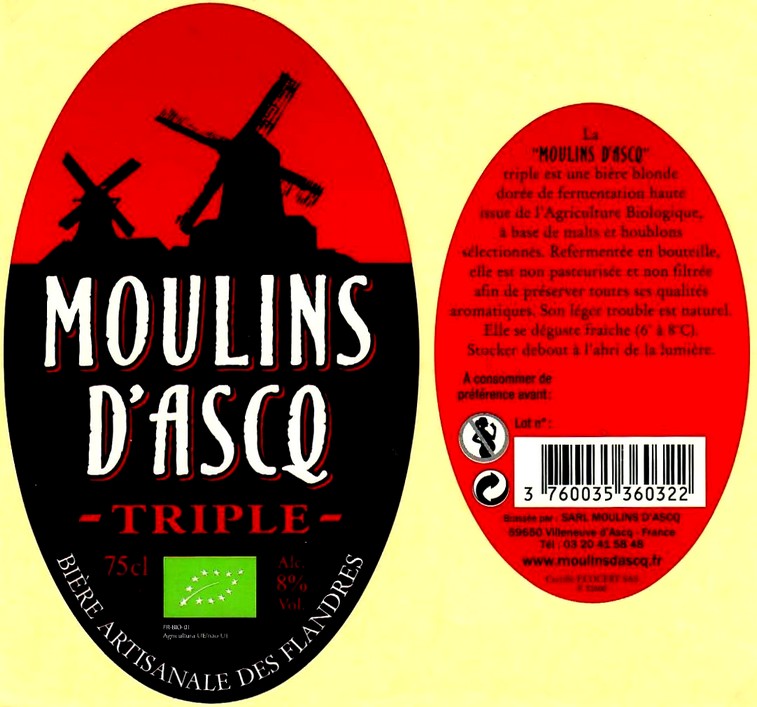 etiquette BRASSERIE MOULINS D'ASCQ 12