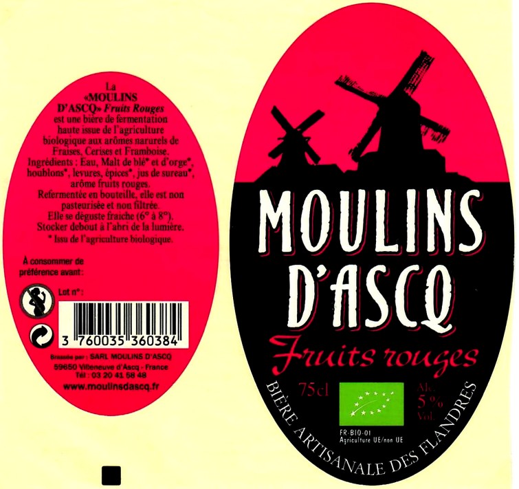 etiquette BRASSERIE MOULINS D'ASCQ 22