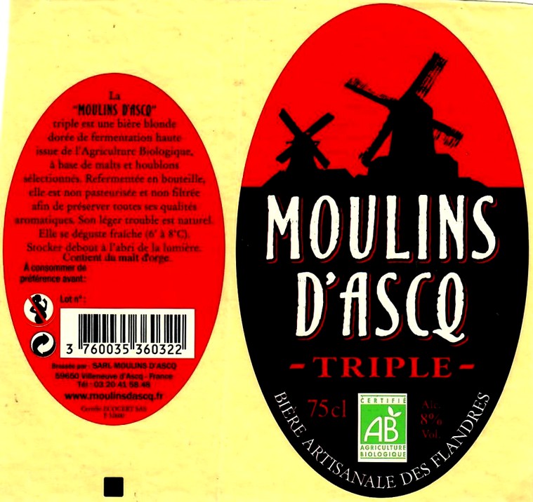 etiquette BRASSERIE MOULINS D'ASCQ 26