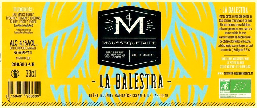 Etiquette BRASSERIE MOUSSEQUETAIRE 11