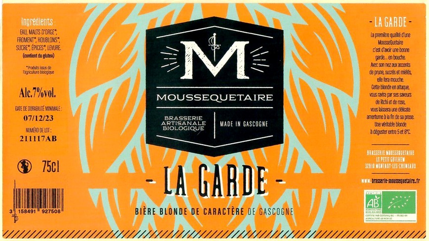 Etiquette BRASSERIE MOUSSEQUETAIRE 12