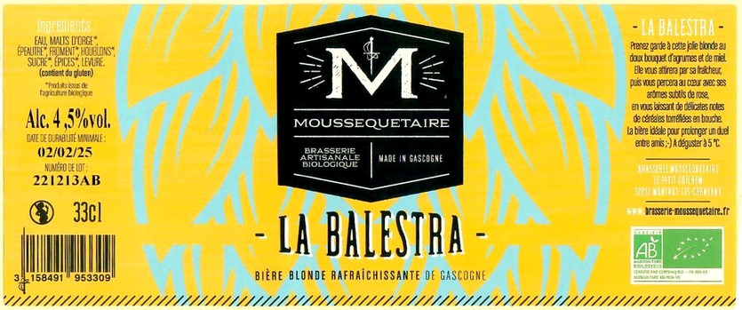 Etiquette BRASSERIE MOUSSEQUETAIRE 13