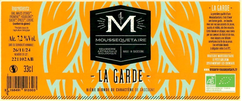 Etiquette BRASSERIE MOUSSEQUETAIRE 14