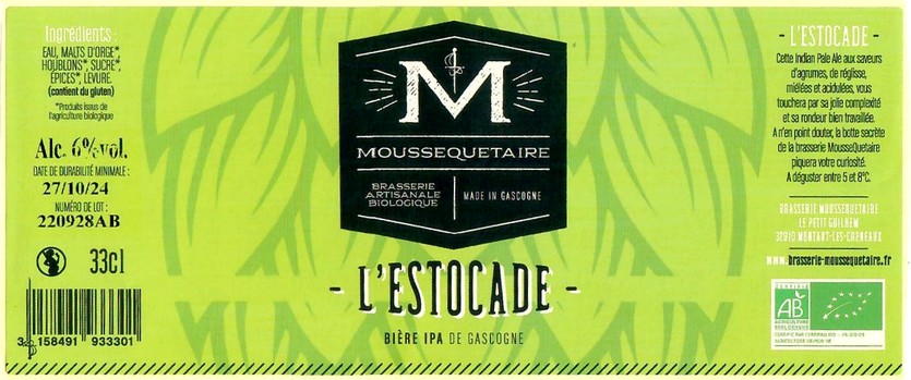 Etiquette BRASSERIE MOUSSEQUETAIRE 15