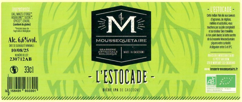 Etiquette BRASSERIE MOUSSEQUETAIRE 17