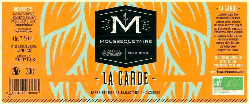 Etiquette BRASSERIE MOUSSEQUETAIRE 18