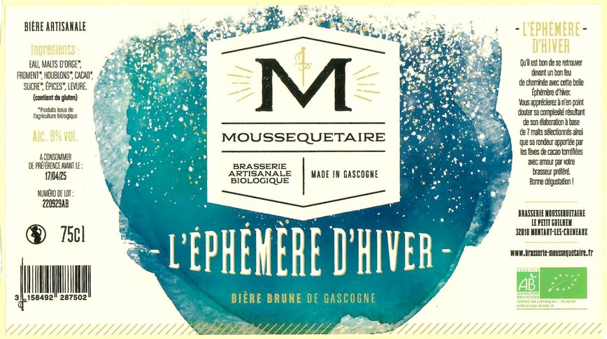 Etiquette BRASSERIE MOUSSEQUETAIRE 22