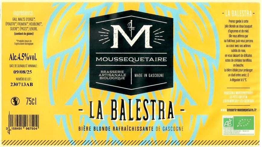 Etiquette BRASSERIE MOUSSEQUETAIRE 25