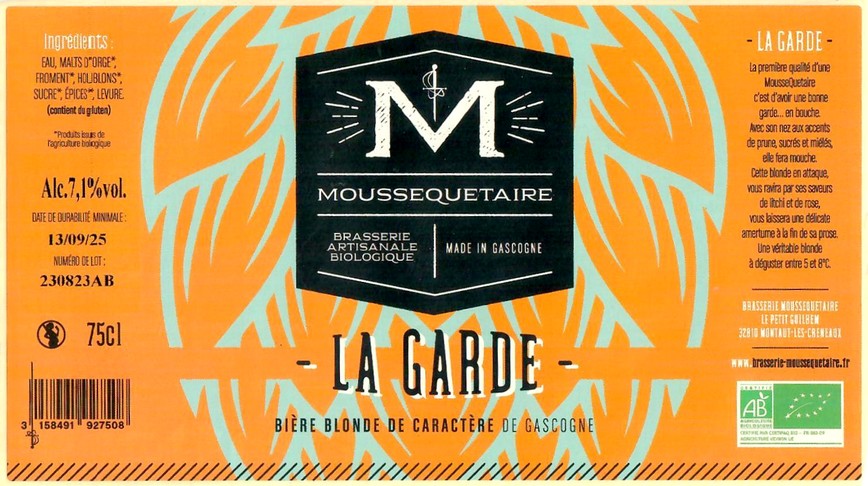 Etiquette BRASSERIE MOUSSEQUETAIRE 30