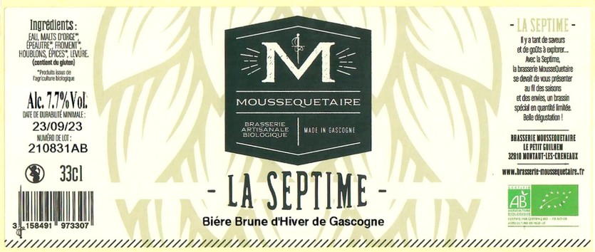 Etiquette BRASSERIE MOUSSEQUETAIRE 32
