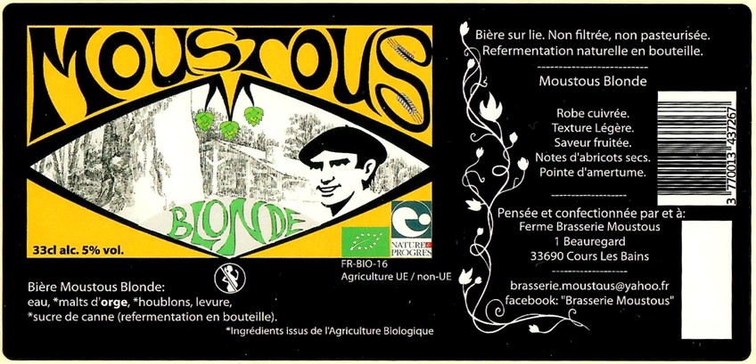 Etiquette BRASSERIE MOUSTOUS 36