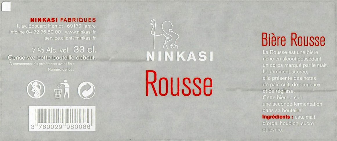 Etiquette BRASSERIE NINKASI 17