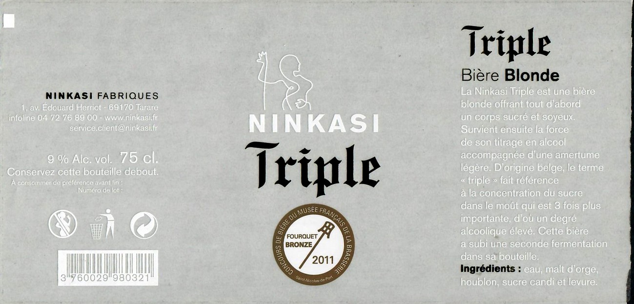 Etiquette BRASSERIE NINKASI 18