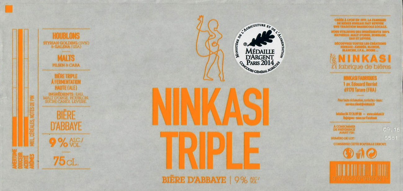 Etiquette BRASSERIE NINKASI 27
