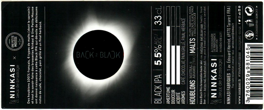 Etiquette BRASSERIE NINKASI 28