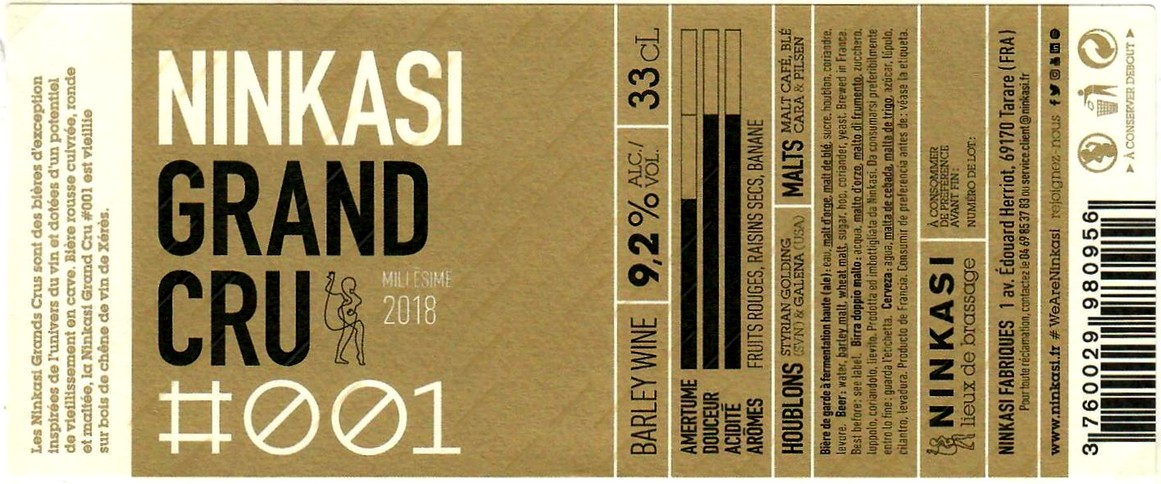 Etiquette BRASSERIE NINKASI 30